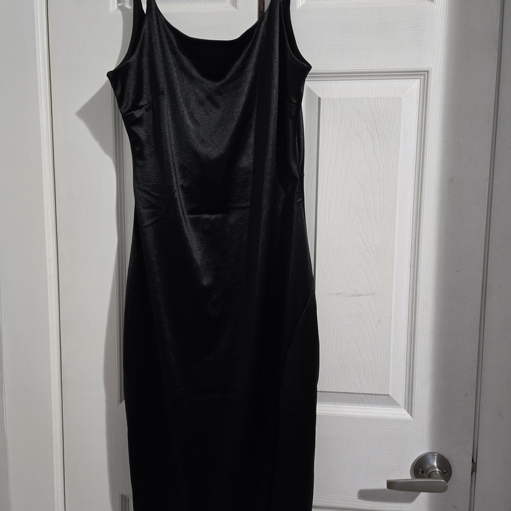 Sleek Black Midi Dress NWT